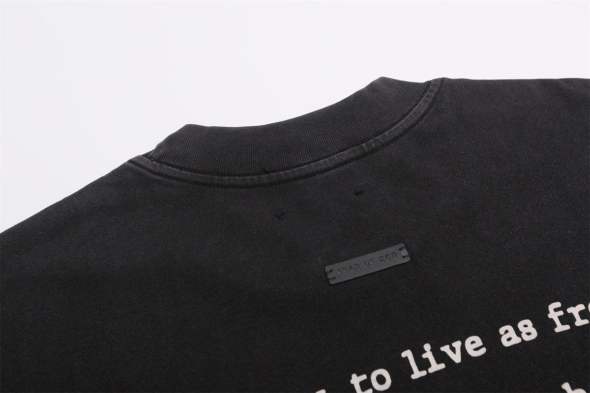 FEAR OF GOD FOG Main Line Collab Retro Unisex Street Print Short Sleeve Tee