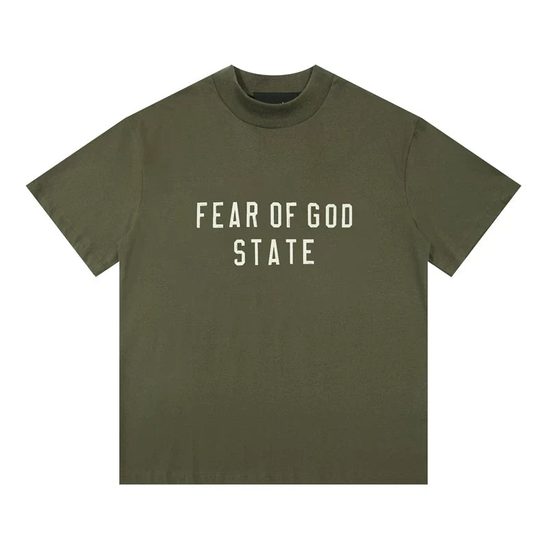 FEAR OF GOD ESSENTIALS American High‑Street Letter Print Loose Short Sleeve T‑Shirt
