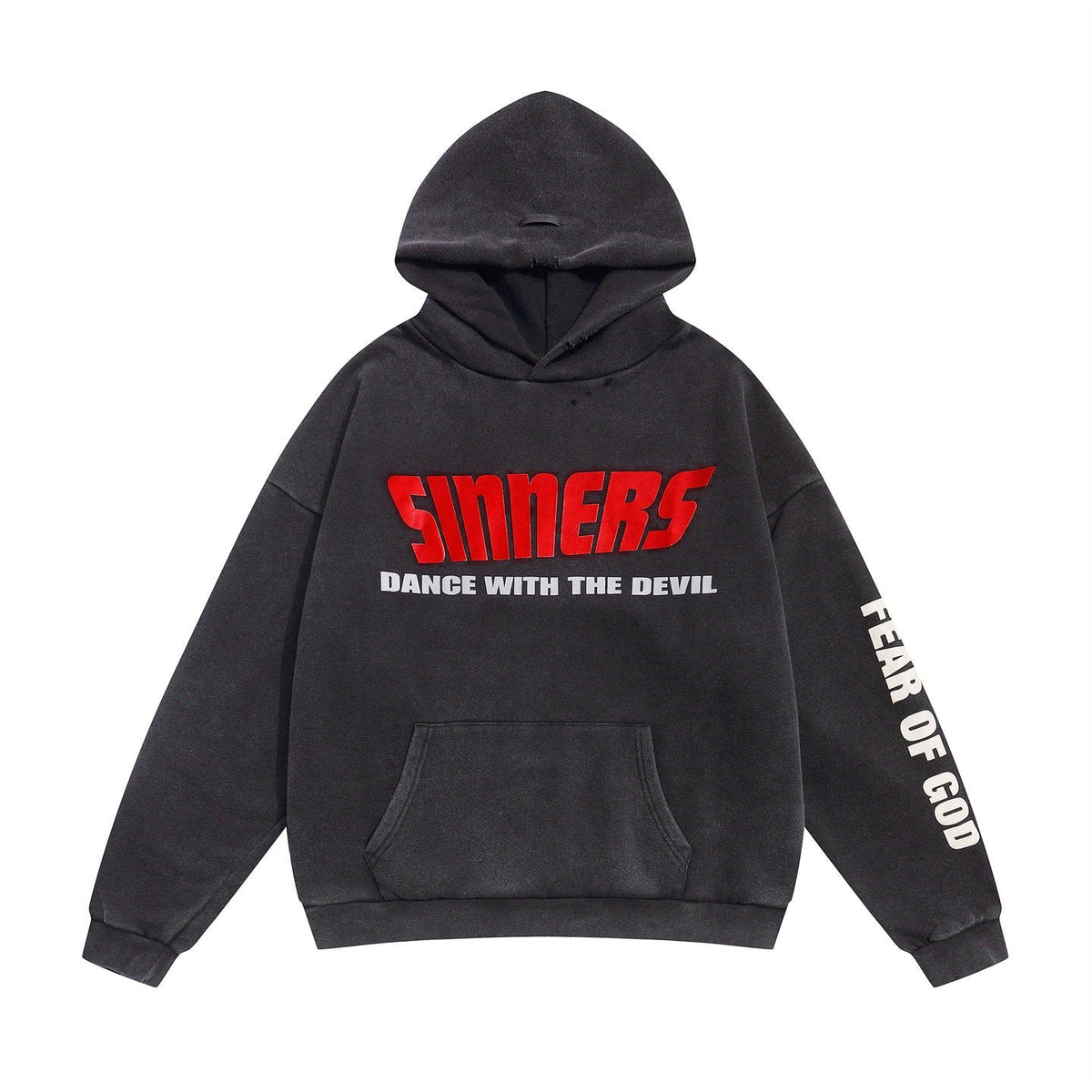 FEAR OF GOD FOG Vintage Washed Ripped Fleece‑Lined Hoodie
