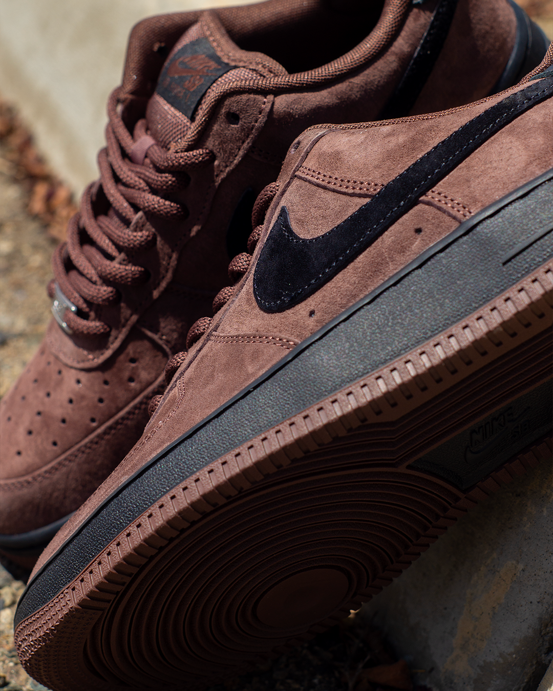 Nike SB Air Force 1 'AF-1' Skate Shoes (Light Chocolate/Black)