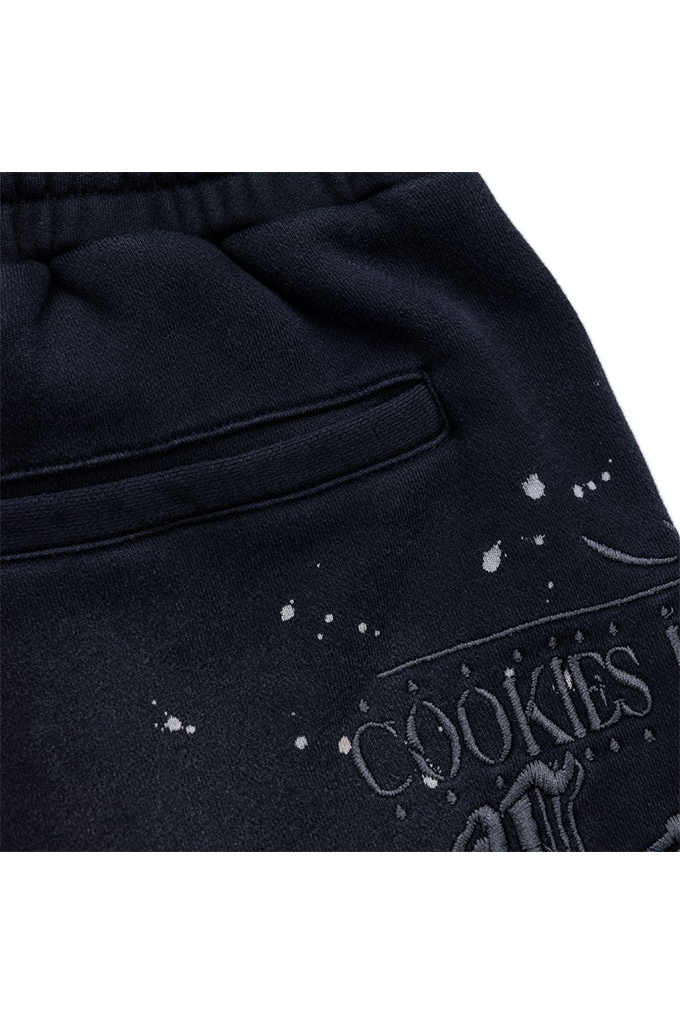 Cookies Gold Rush Distressed and Splattered Sweat Shorts