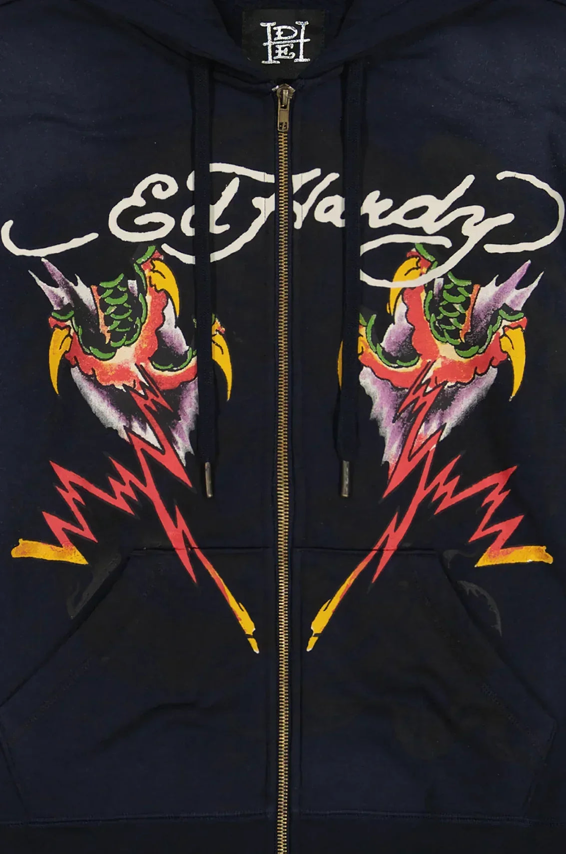 Ed Hardy Tiger Flame Boxy Men's Zip Hoodie