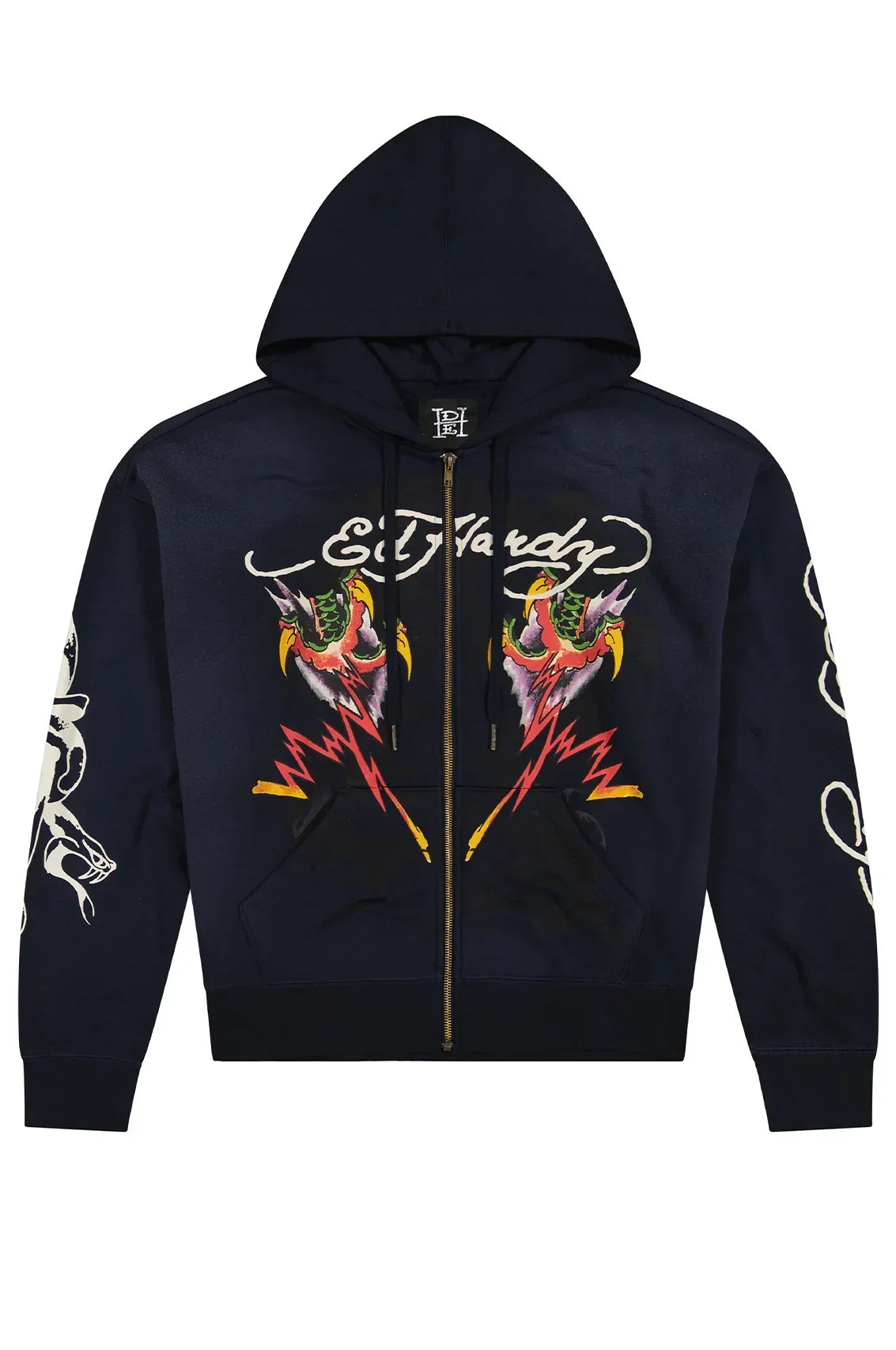 Ed Hardy Tiger Flame Boxy Men's Zip Hoodie