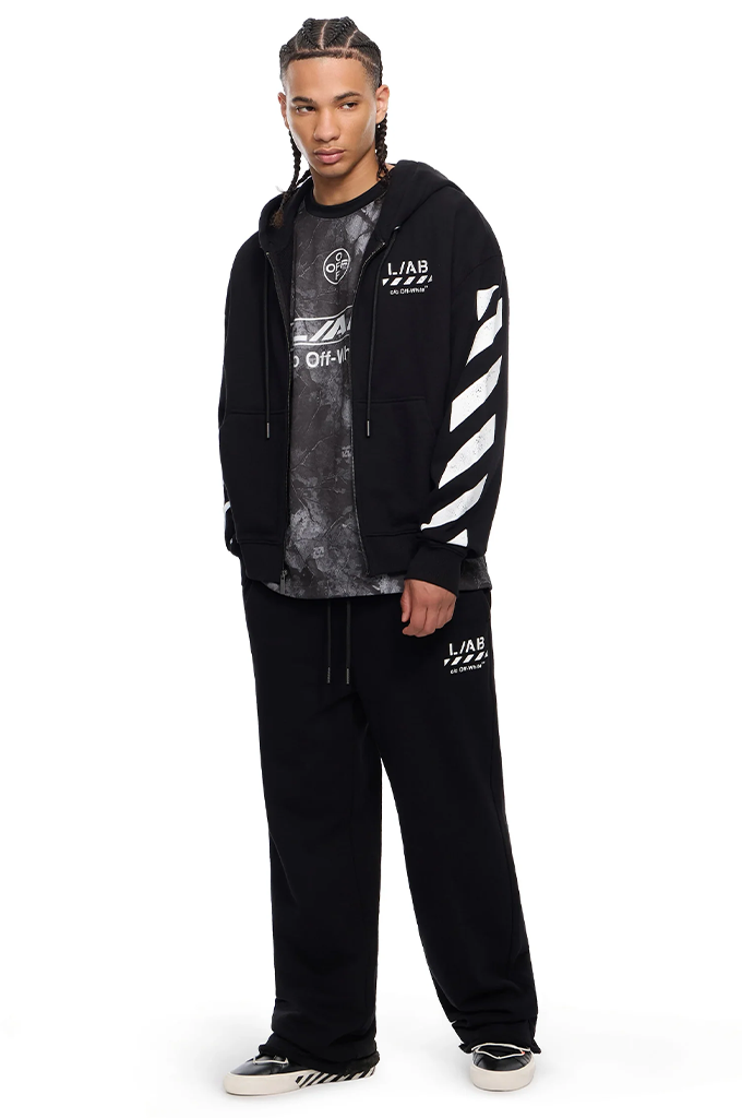 Off-White L/AB Core Diagonal Zip Hoodie