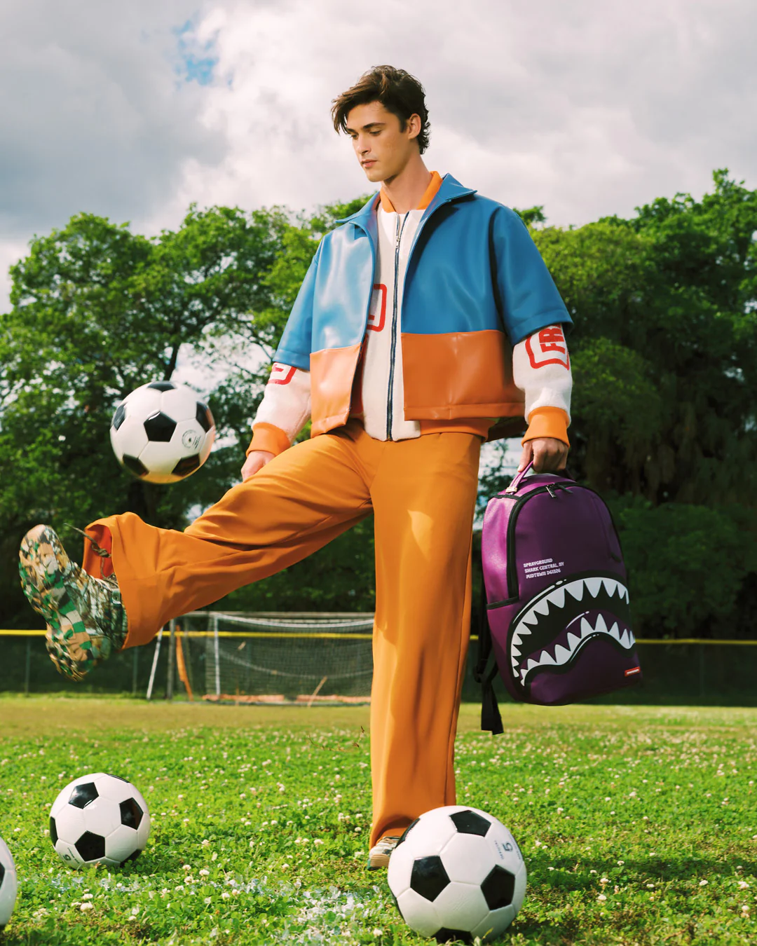 Sprayground Shark Central Bubbly Purple Bubble Shark Backpack