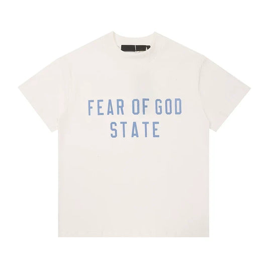 FEAR OF GOD ESSENTIALS American High‑Street Letter Print Loose Short Sleeve T‑Shirt
