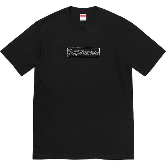 Supreme KAWS Chalk Logo Tee – Black / White