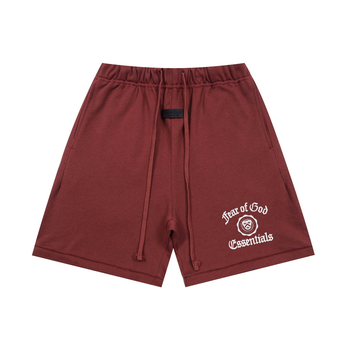 FEAR OF GOD FOG ESSENTIALS College Badge Print Loose Men’s High‑Street Shorts