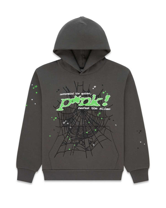 Sp5der P*nk V1 Hoodie Slate Grey