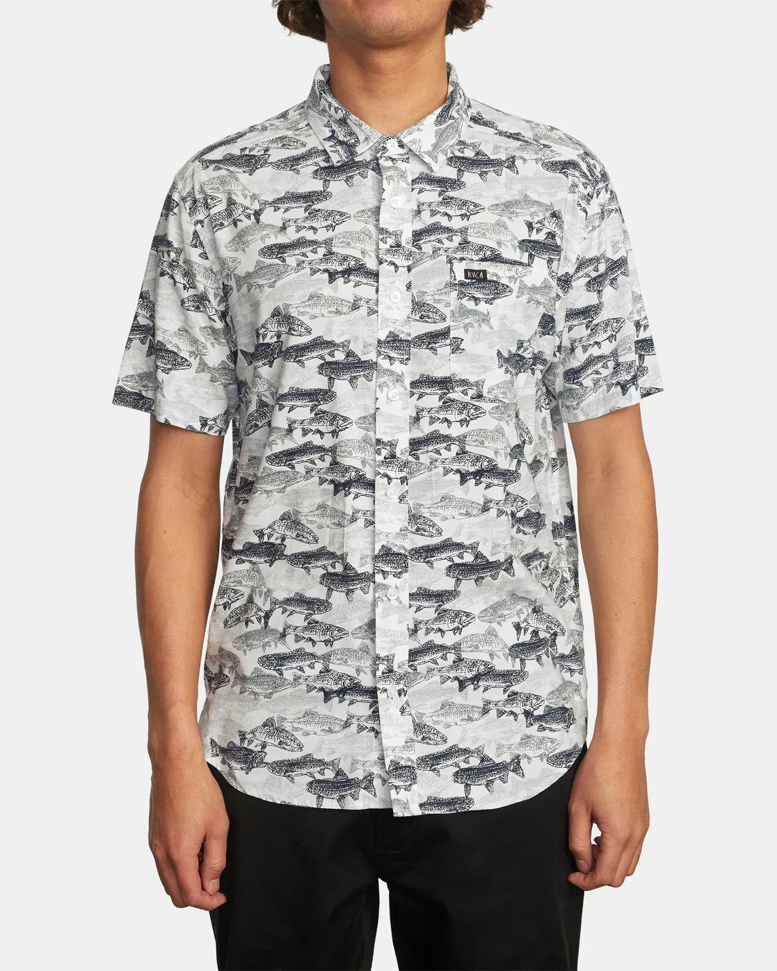 RVCA Horton Fish Woven Short Sleeve Shirt
