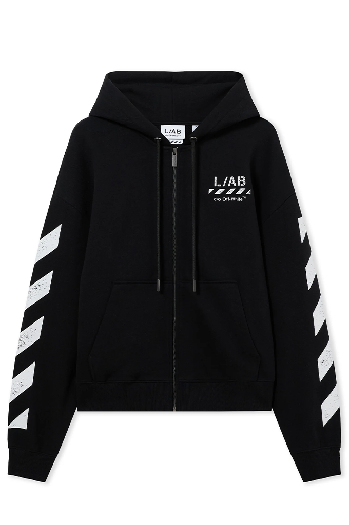 Off-White L/AB Core Diagonal Zip Hoodie