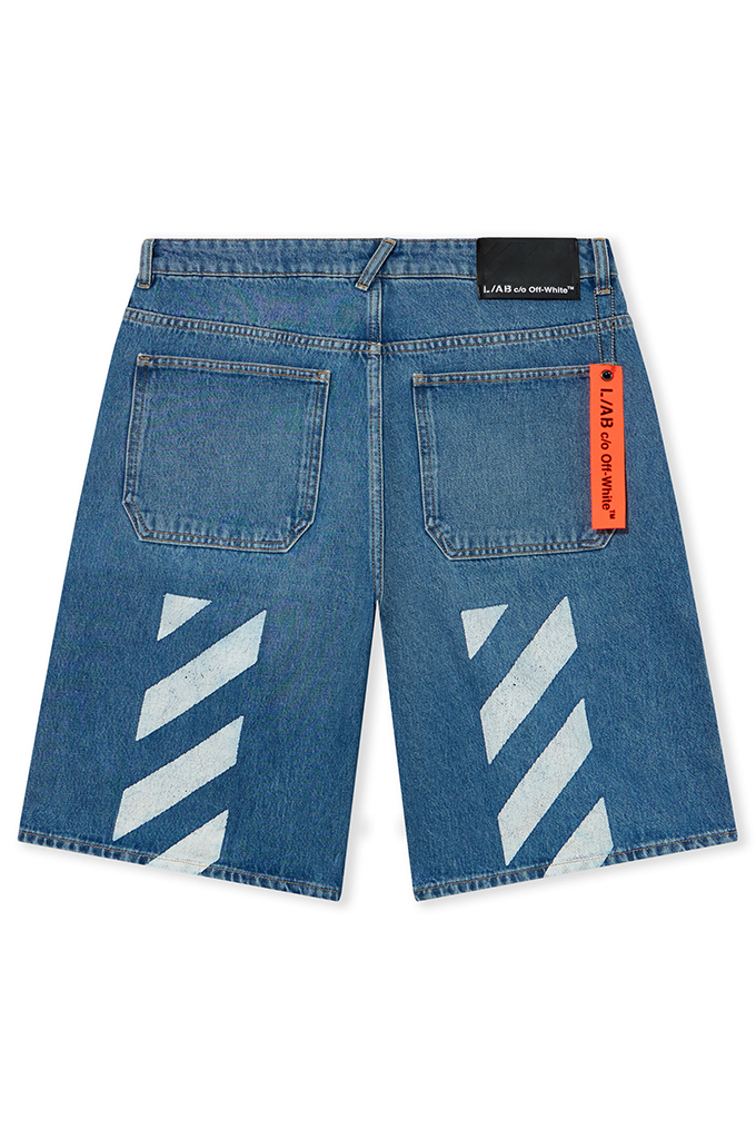 Off-White L/AB Diagonal Denim Shorts