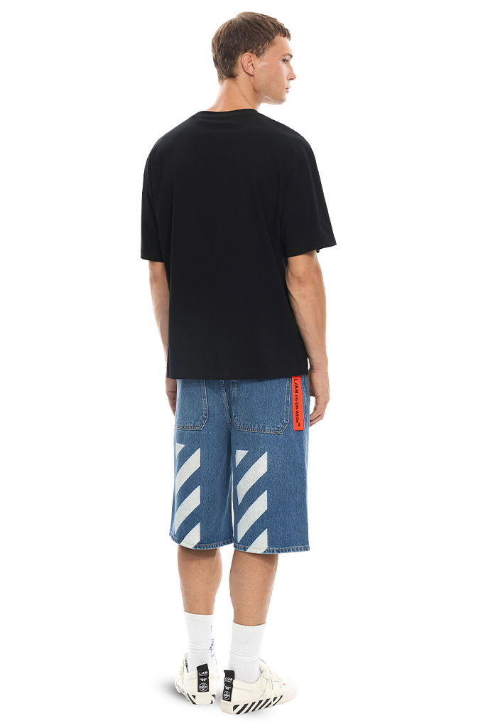 Off-White L/AB Diagonal Denim Shorts