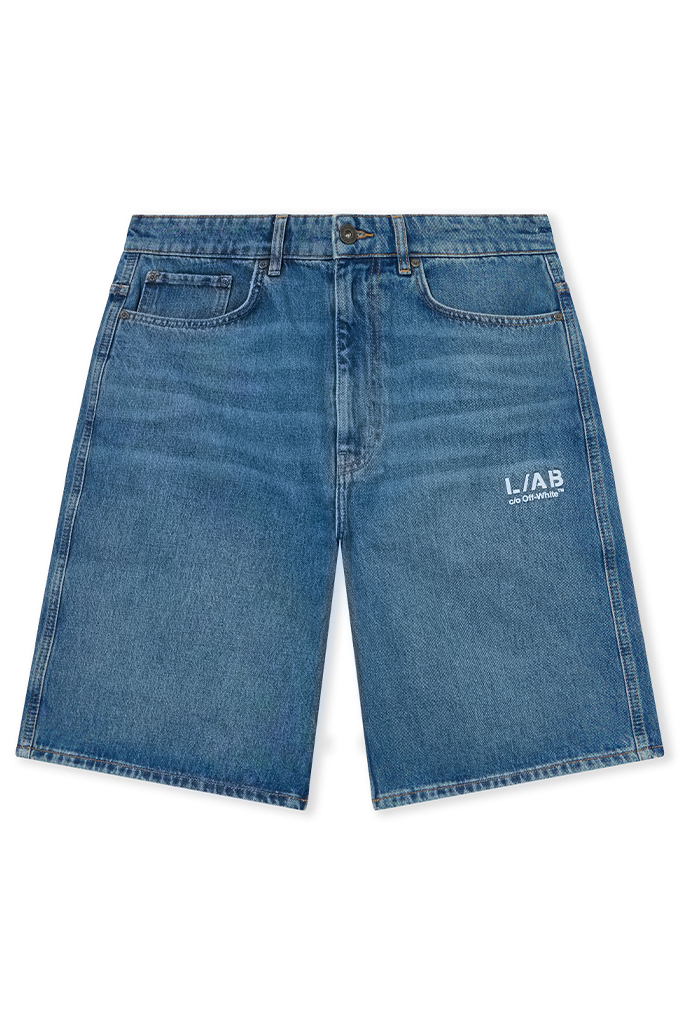 Off-White L/AB Diagonal Denim Shorts