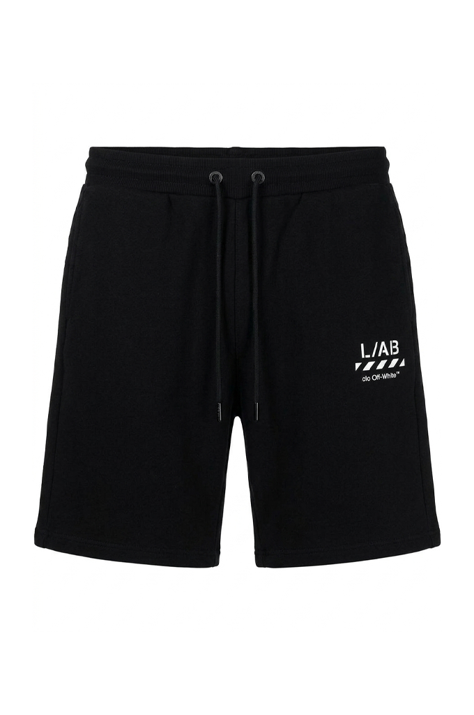 Off-White L/AB Diagonal Open Hem Jogger Shorts