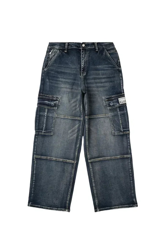 Pro Club Men's Heavyweight Baggy Fit Denim Cargo Pants