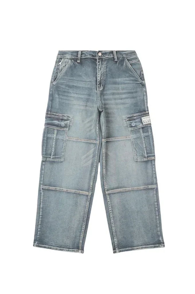 Pro Club Men's Heavyweight Baggy Fit Denim Cargo Pants