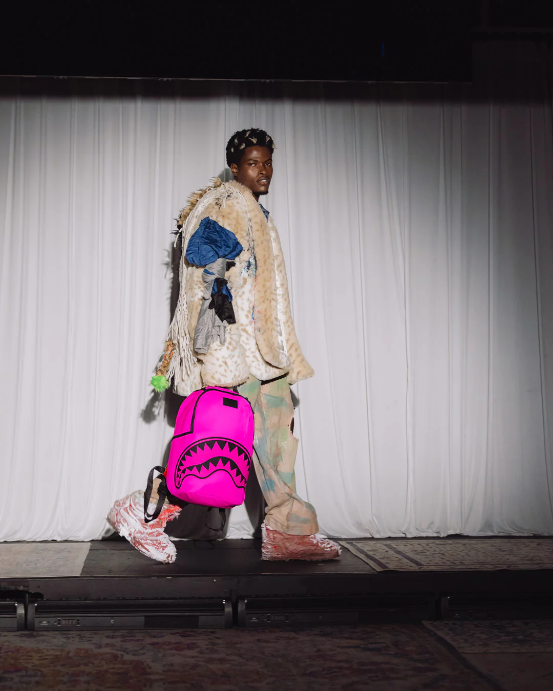 Sprayground Shark Central 2 Pink Code Stencil Backpack
