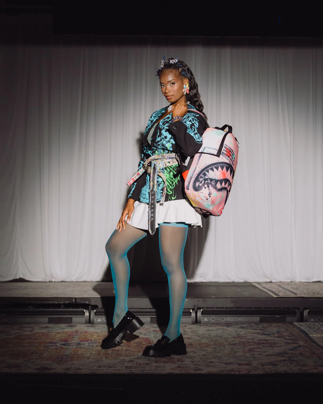 Sprayground Shark Central Stencil Lab Coat Street Backpack
