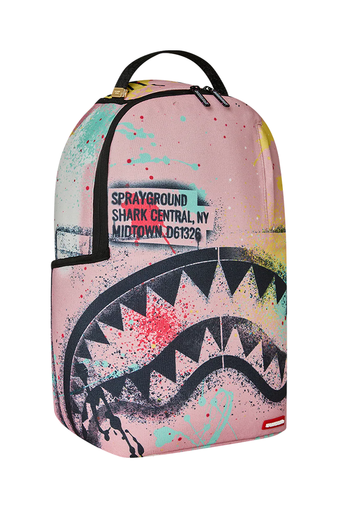 Sprayground Shark Central Stencil Lab Coat Street Backpack